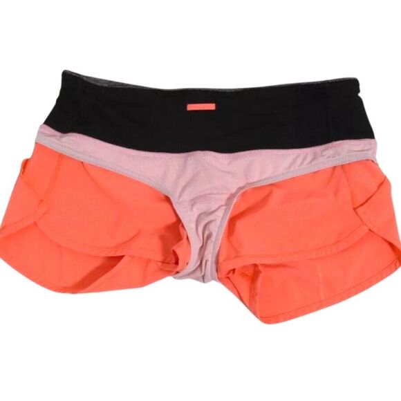 Lululemon Run: Speed Short *Block-It Pocket Grapefruit/Heathered Black | Size 6 - Picture 9 of 14